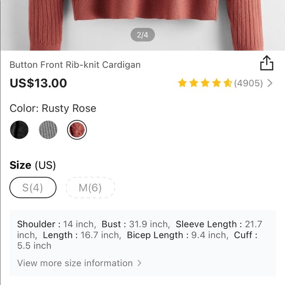 ✨NEW✨Button Front Rib-knit Cardigan - Picture 9 of 12